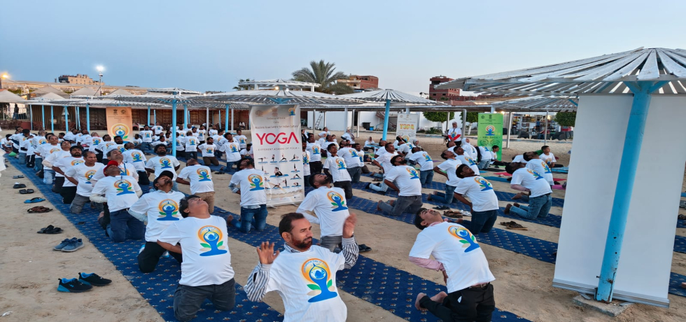 To mark the IDY 2025, a group of yoga lovers gathered in a special event organized by the Embassy of India in Cairo in Ismailia Governorate